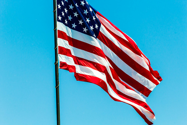 American flag waving